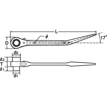 Rm 17 21n Bt 鳶仕様ラチェットレンチ 竜也モデル シノ付 1本 トップ工業 通販サイトmonotaro