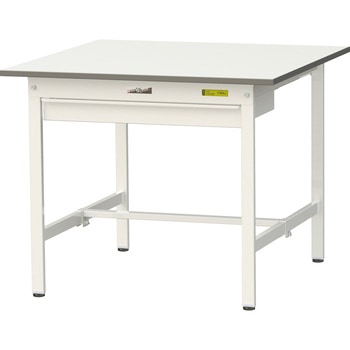 ワークテーブル150シリーズ 固定式 ワイド引出し・半面棚板付 H740mm ヤマテック