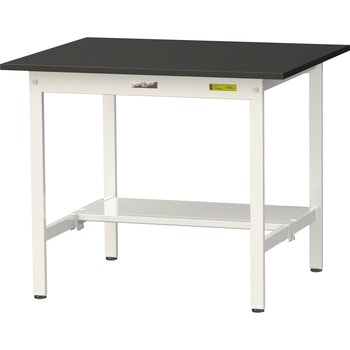 ワークテーブルLABシリーズ 固定式 半面棚板付 ケミテクト天板 H740mm ヤマテック