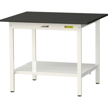 ワークテーブルLABシリーズ 固定式 全面棚板付 ケミテクト天板 H740mm ヤマテック