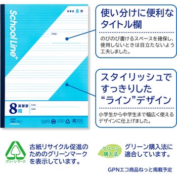 スクールラインプラスノートB5 英習罫 日本ノート