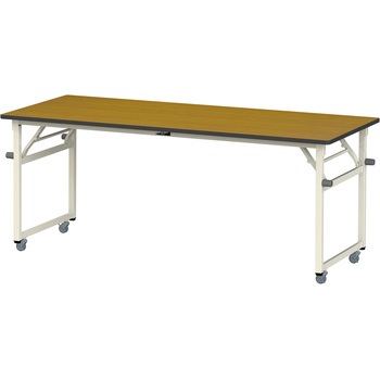 軽量作業台/耐荷重112kg_折りたたみ式キャスター付きH740_ポリエステル天板_ワークテーブル 山金工業