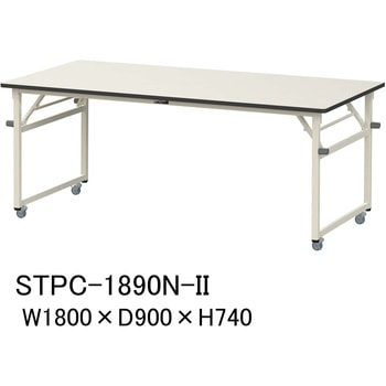 軽量作業台/耐荷重112kg_折りたたみ式キャスター付きH740_ポリエステル天板_ワークテーブル 山金工業