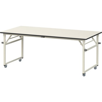 軽量作業台/耐荷重112kg_折りたたみ式キャスター付きH740_ポリエステル天板_ワークテーブル 山金工業