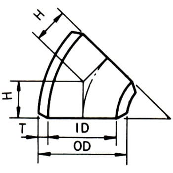 溶接式管継手(白)45°ショートエルボ ベンカン機工 溶接継手(エルボ