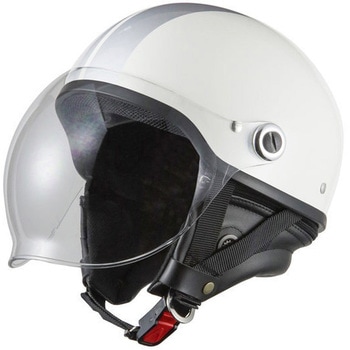 ヘルメット ストリートハーフ SG規格適合品 KC-017A ホワイト/シルバー バイクパーツセンター