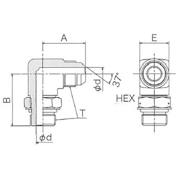SWO3U座付エルボ(ユニファイネジ)(Oリング付) - 清水製作所[継手]