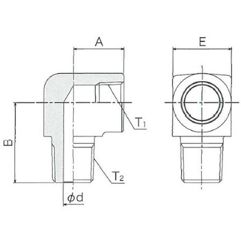 OML90高圧用オスメスエルボ 清水製作所(継手)