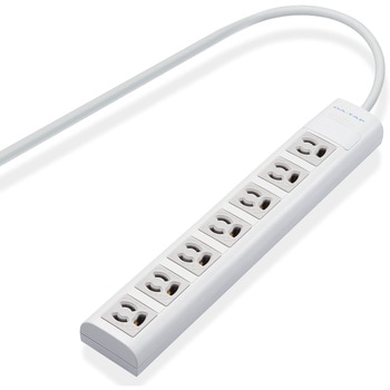 電源タップ 延長コード 7個口 3P マグネット 雷ガード 抜け止め 3P→2P変換アダプタ付 コンセント エレコム