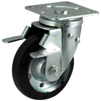 新品(DE271)★ブレーキ付ゴム自在車輪！φ150×37.5！6個セット！