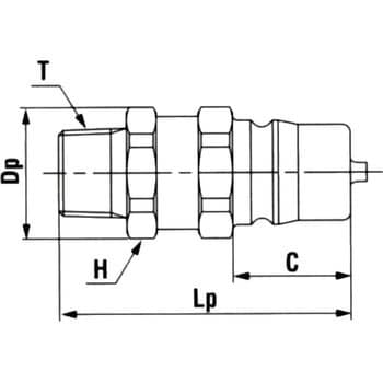 HSPカプラ プラグ(めねじ取り付け用/テーパーねじ) 日東工器 油圧(高圧