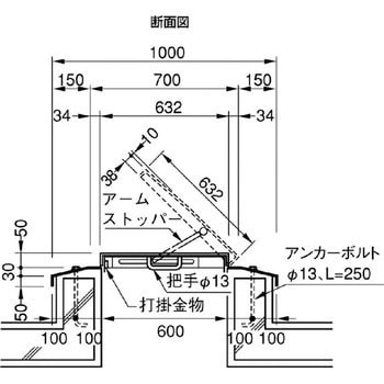 角型屋根マンホール1型 600角