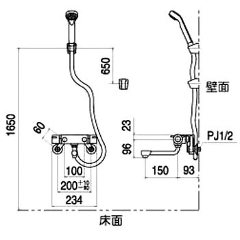 サーモスタット式シャワー KVK