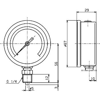 GLT-21-40MPa グリセリン入り圧力計Φ60 1台 右下精器製造 【通販サイト