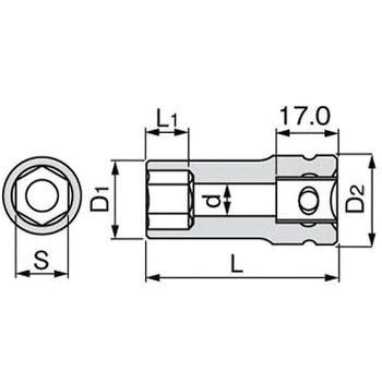 インパクト用超ロングソケット(無電解ニッケルメッキ) TONE トネ (前田金属工業)