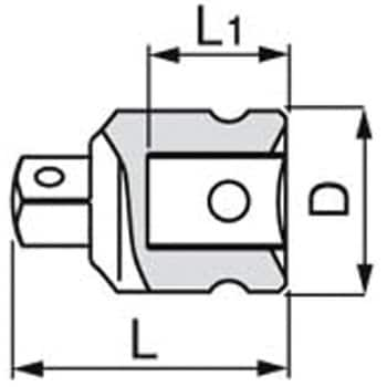 NA46 インパクト用ソケットアダプター(無電解ニッケルメッキ) 1個 トネ