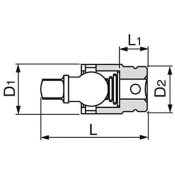 NJ30S インパクト用ユニバーサルジョイント(無電解ニッケルメッキ) 1個