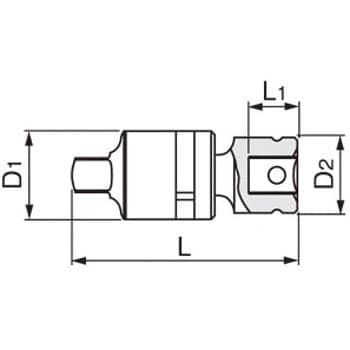 インパクト用ユニバーサルジョイント(無電解ニッケルメッキ) トネ TONE