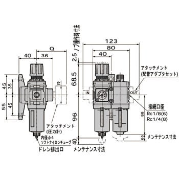 CKD FRLユニット FRLコンビネーション 接続口径Rc1 処理空気流量7.5