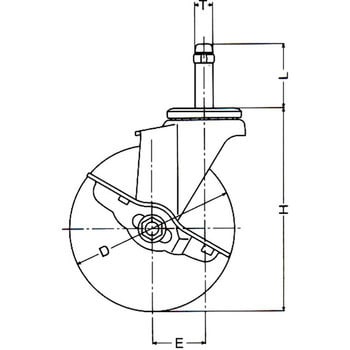 差込式キャスター Kシリーズ (自在車ストッパー付) ハンマーキャスター