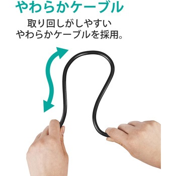 LANケーブル CAT5E より線 やわらか スリムコネクタ 爪折れ防止 エレコム