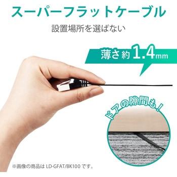 LANケーブル CAT6A ギガビット より線 フラット スリムコネクタ RoHS メタリックブルー エレコム
