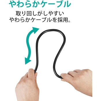 LANケーブル CAT6 ギガビット より線 やわらか スリムコネクタ 爪折れ防止 短尺 エレコム