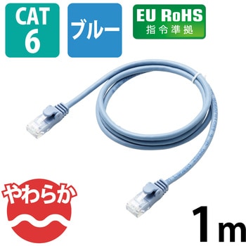 LD-GPY/BU1 LANケーブル CAT6 ギガビット より線 やわらか スリム