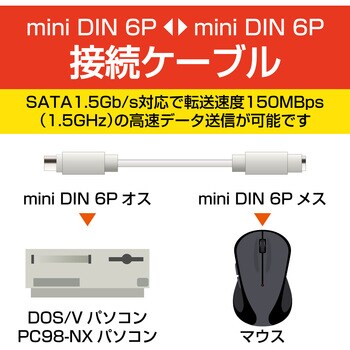 PS/2延長ケーブル miniDIN6pin マウス キーボード用 エレコム