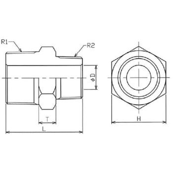 ステンレス鋼製高圧捻込形六角異形ニップル フジトク