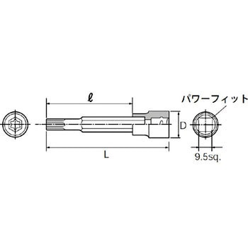 9.5sq.T型トルクスビットソケット KTC