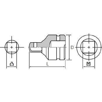 BAP46 12.7sq.インパクトレンチ用アダプタ 1個 KTC 【通販サイトMonotaRO】