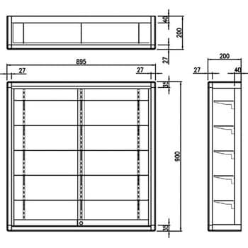 壁面設置ショーケース LEDGE ハヤノ産業 【通販モノタロウ】 壁面設置ショーケース LEDGE ハヤノ産業 【通販モノタロウ】