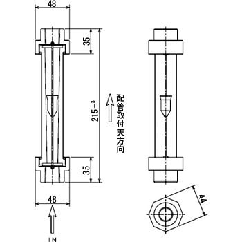 簡易型アクリルテーパー管流量計