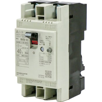 NV50-KC 2P 40A 100-200V 30MA W 分電盤・制御盤用遮断器 漏電遮断器 