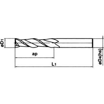 アルミニウム合金加工用2枚刃超硬エンドミル(L) 三菱マテリアル