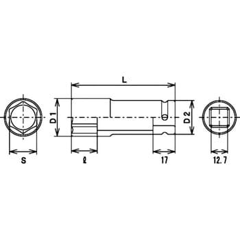 SPL-410 12.7sqスリムパラボラインパクトロングソケット 1セット FPC