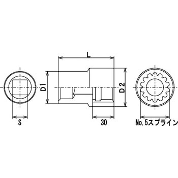 No.5スプライン袋ナット用ソケット FPC