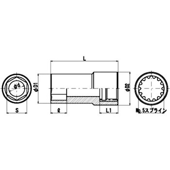 No.5スプラインロングソケット FPC