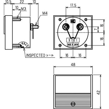 KMシリーズ・パネルメータ 直流電圧計 48角 藤田電機製作所