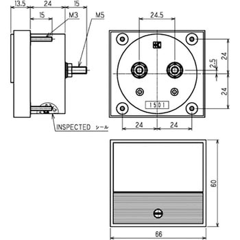 KMシリーズ・パネルメータ 直流電圧計 66角 藤田電機製作所