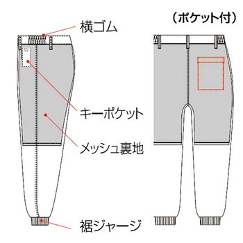 FXセレクト 清涼 横ゴム・裾ジャージパンツA(女性用) サンエス
