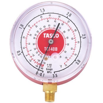TA140B R22・R12・R502 高精度圧力計(高圧側) 検査合格証明書(ロット証明)付 1個 タスコ(TASCO) 【通販モノタロウ】