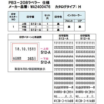 WA2400476 PB3-208ラベラー 1台 SATO(サトー) 【通販サイトMonotaRO】