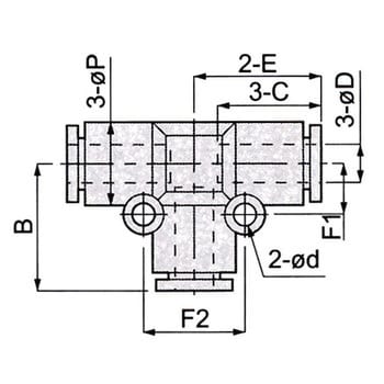 PE6SUS ステンレスSUS304継手 ユニオンティー 1個 ピスコ(PISCO