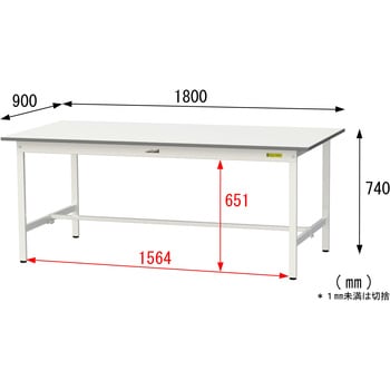 軽量作業台/耐荷重150kg_固定式_ワークテーブル150シリーズ_低圧メラミン天板 山金工業