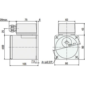 5IK40GN-CW2TJ インダクションモーター ワールドKシリーズ 40W 取付角