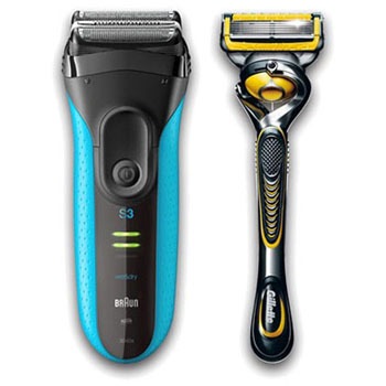 ブラウン メンズ電気シェーバー シリーズ3 3040s 3枚刃 水洗い/お風呂剃り可 ブルー P＆G ブラウン シリーズ3 メンズシェーバー ホワイト 3040s-W-P1（直送品）