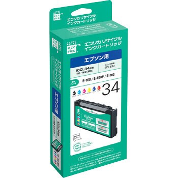 ECI-E34 リサイクルインク EPSON対応 ICCL34 1個 エコリカ 【通販