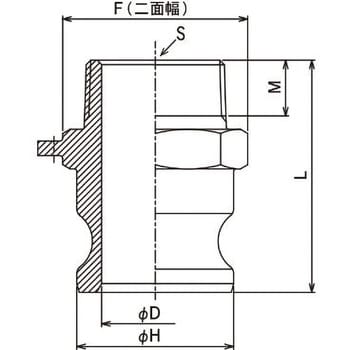 633-FB-2-AL カムロック アダプター オネジ アルミ合金 1個 トヨックス